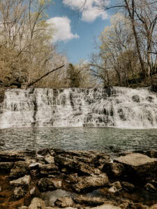 Rutledge Falls on a sunny day.