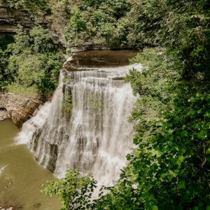 Burgess Falls as seen from the hiking trail.